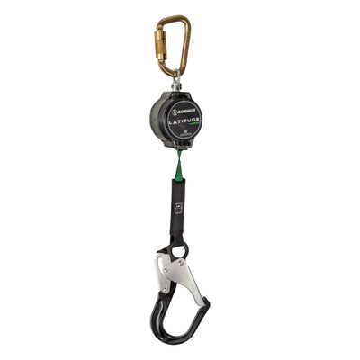 Safewaze Latitude Pro 7' Single Web SRL: Steel Carabiner, Alu Rebar Hook - 018-5007