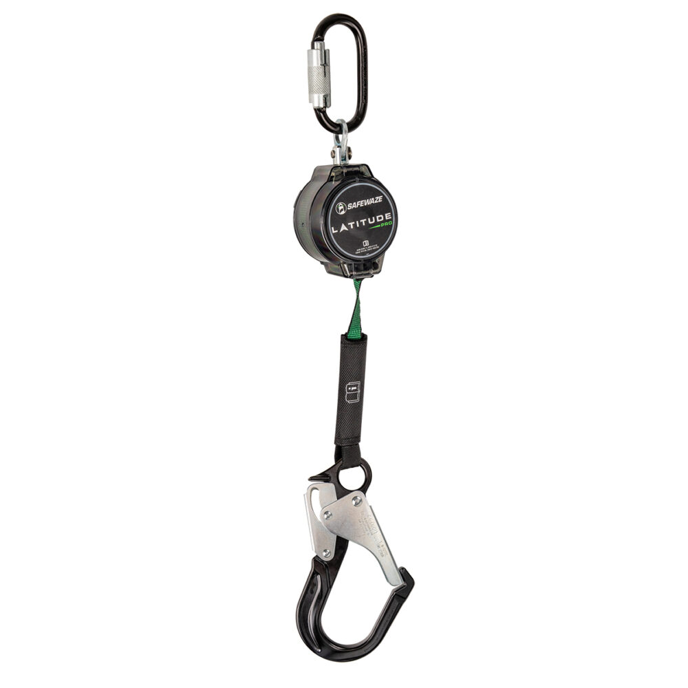 Safewaze Latitude Pro 7' Single Web SRL: Triple Lock Carabiner, Alu Rebar Hook - 018-5011