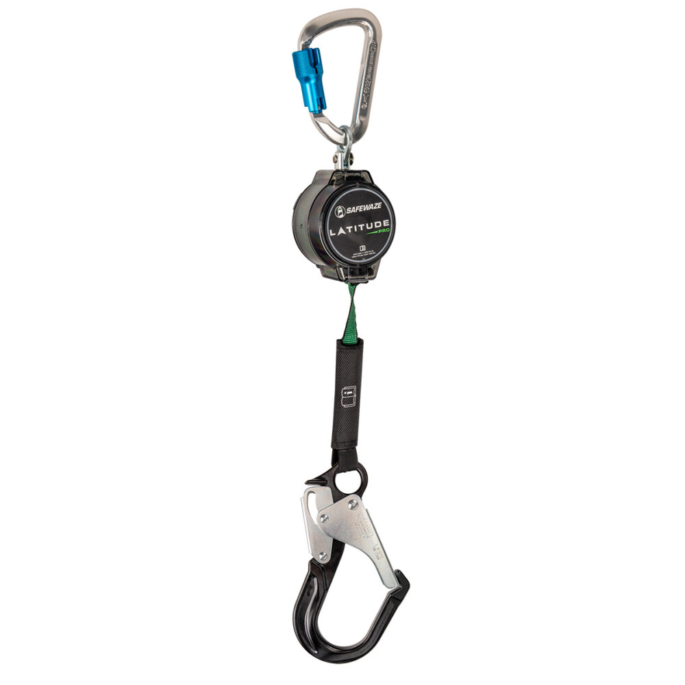Safewaze Latitude Pro 7' Single Web SRL: Alu Carabiner, Alu Rebar Hook - 018-5015