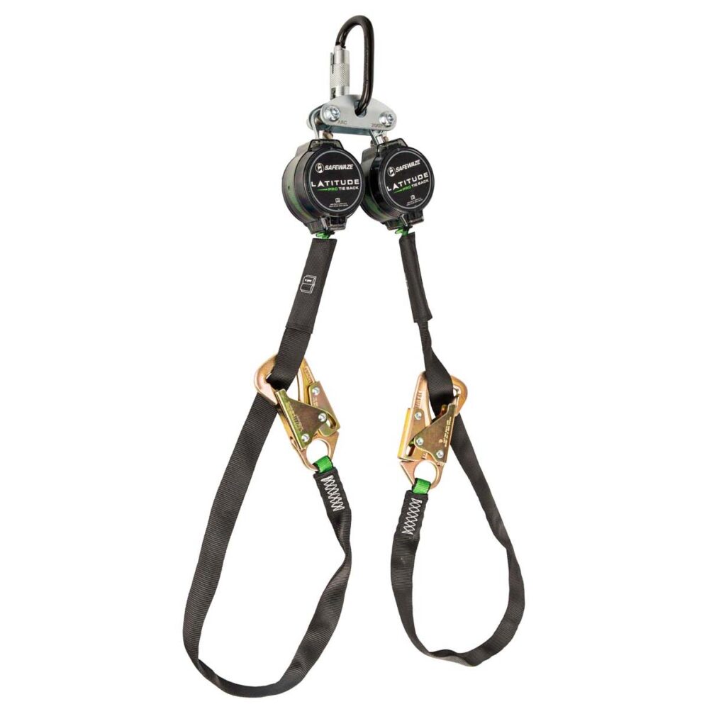Safewaze Latitude Pro 7' Tie-Back Dual Web SRL: FS-EX313, Triple Lock Carabiner, 40" Tie-back - 018-5034