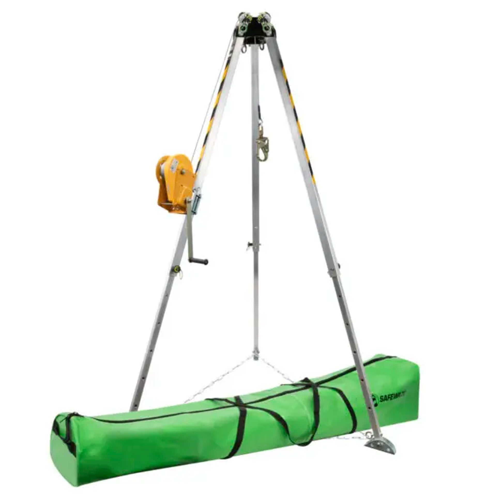 Safewaze 7' Adjustable Tripod Kit, 65' Material Winch, Storage Bag - 019-11001