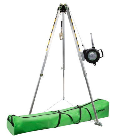 Safewaze 7' Adjustable Tripod Kit, 65' 3-Way, Storage Bag - 019-11002