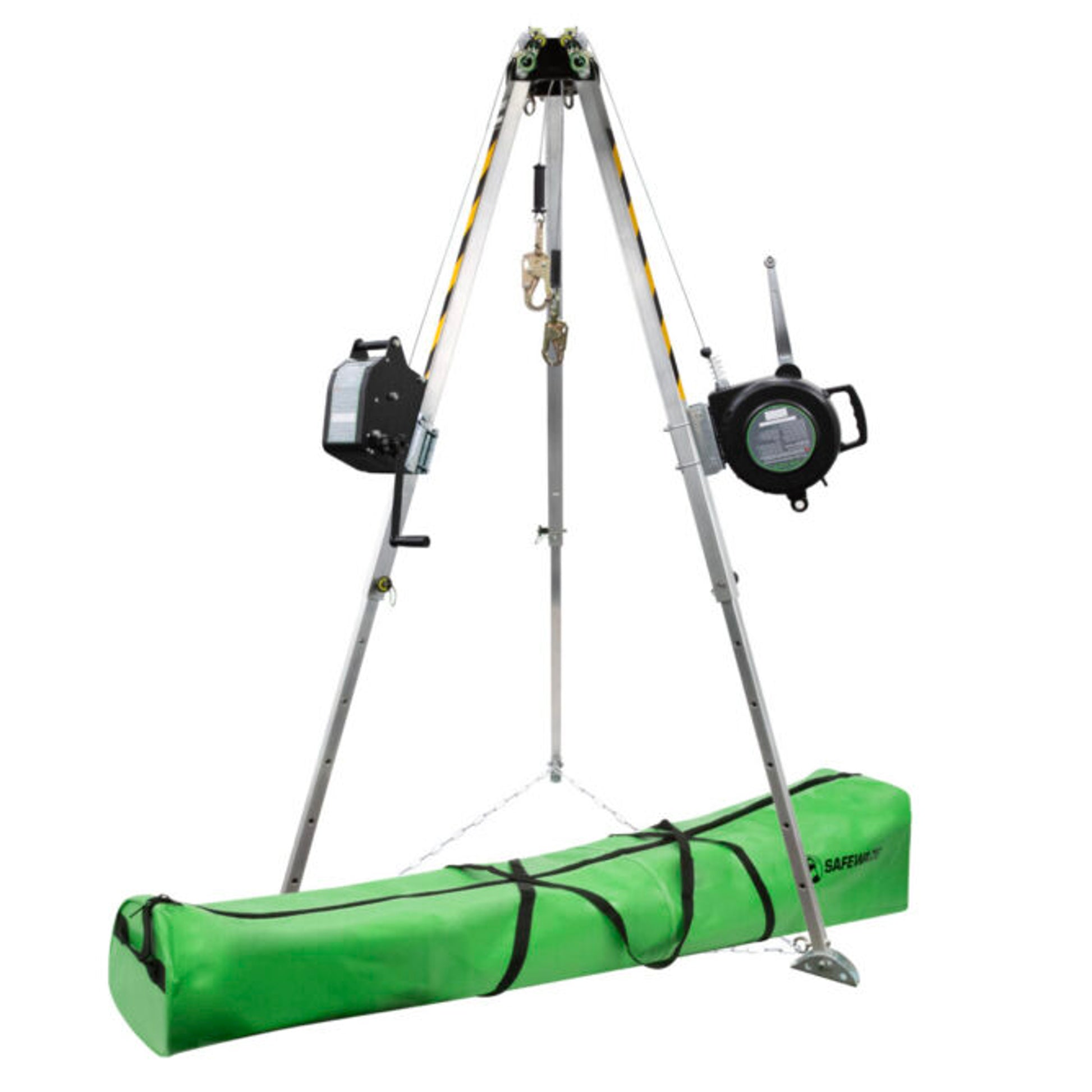 Safewaze 7' Adjustable Tripod Kit, 65' Personnel Winch, 65' 3-Way, Storage Bag - 019-11004