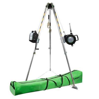 Safewaze 7' Adjustable Tripod Kit, 65' Personnel Winch, 65' 3-Way, Storage Bag - 019-11004