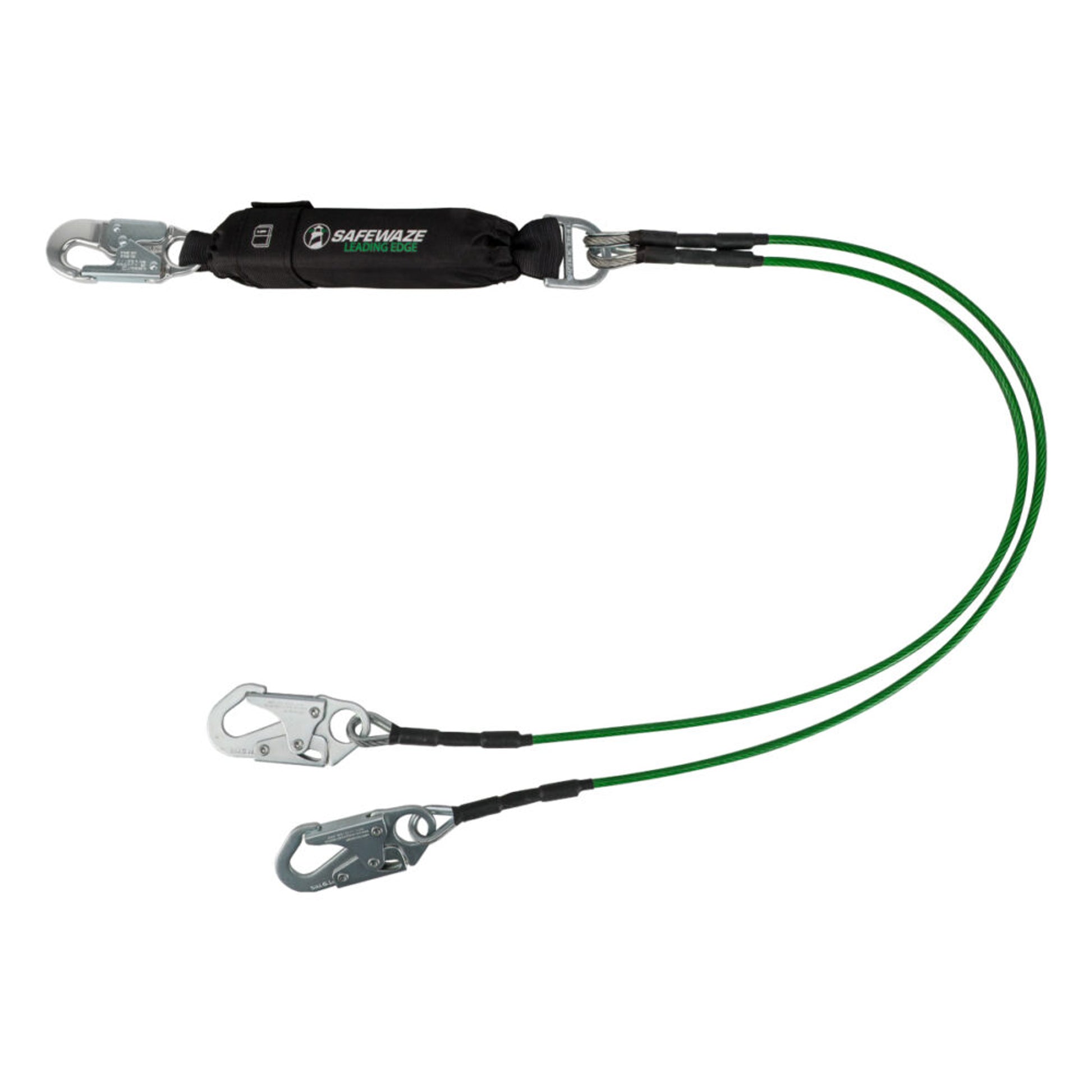 Safewaze Leading Edge 6' Energy Absorbing Lanyard: Dual Leg, Snap Hooks - 019-2012
