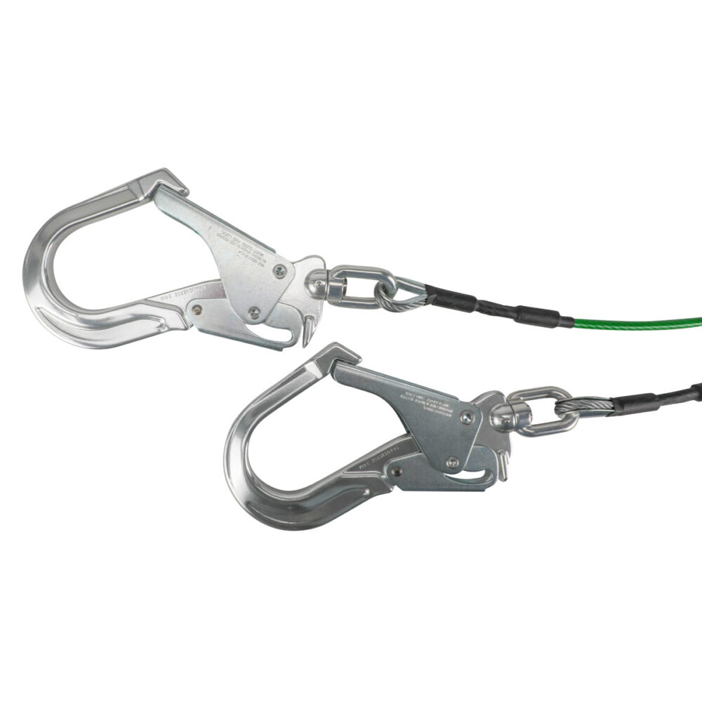 Safewaze Leading Edge 6' Energy Absorbing Lanyard: Dual Leg, Swivel Rebar - 019-2016