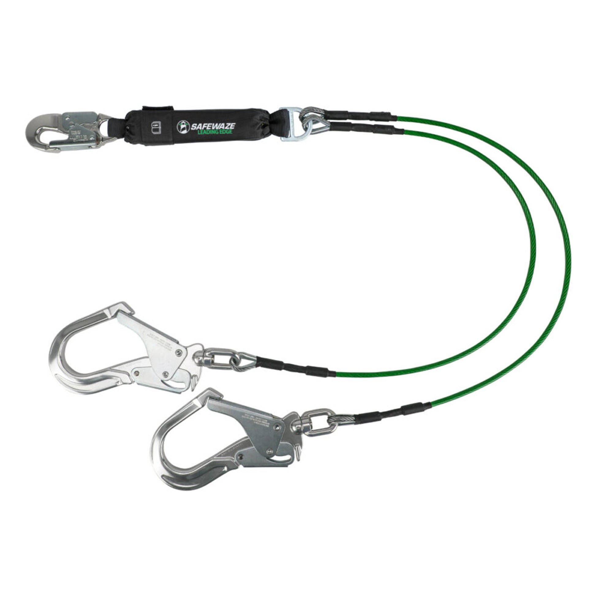 Safewaze Leading Edge 6' Energy Absorbing Lanyard: Dual Leg, Swivel Rebar - 019-2016