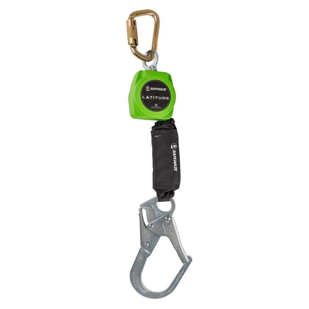 Safewaze Latitude 6' Single Web SRL: Carabiner, Rebar Hook - 019-5046