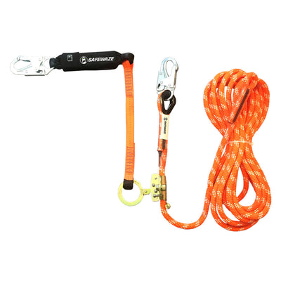 Safewaze V-Line 30' Kernmantle Vertical Lifeline Assembly: Snap Hook, Rope Grab, EA Lanyard - 019-7007