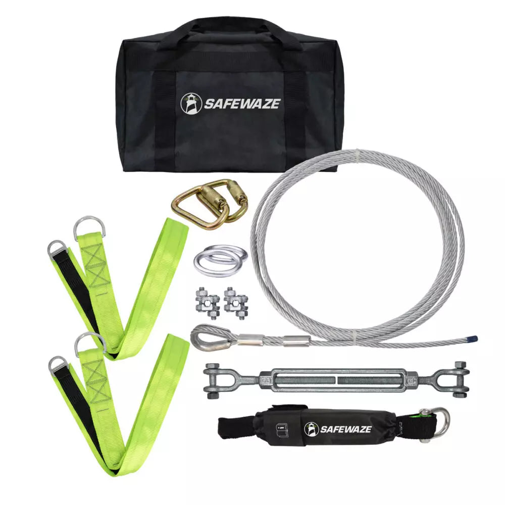 Safewaze 60' Cable HLL: Cross Arm Straps, Web Energy Absorber	 - 019-8025