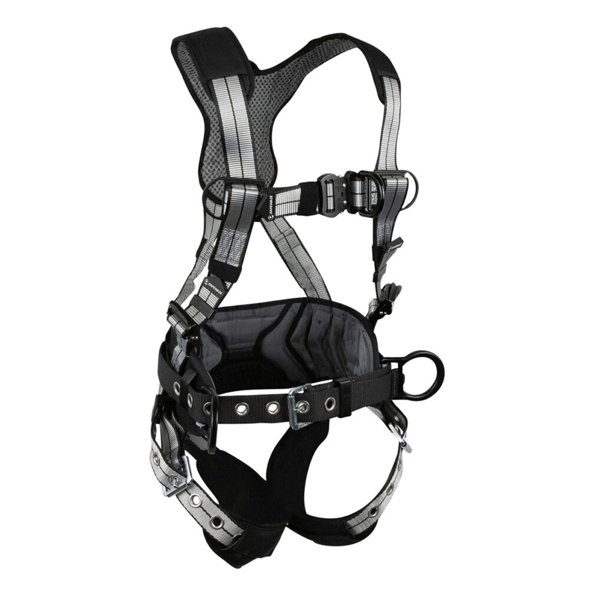 Safewaze PRO+ Slate Construction Harness: Alu 3D, Alu QC Chest, Alu FD, TB Legs (XS) - 020-1180