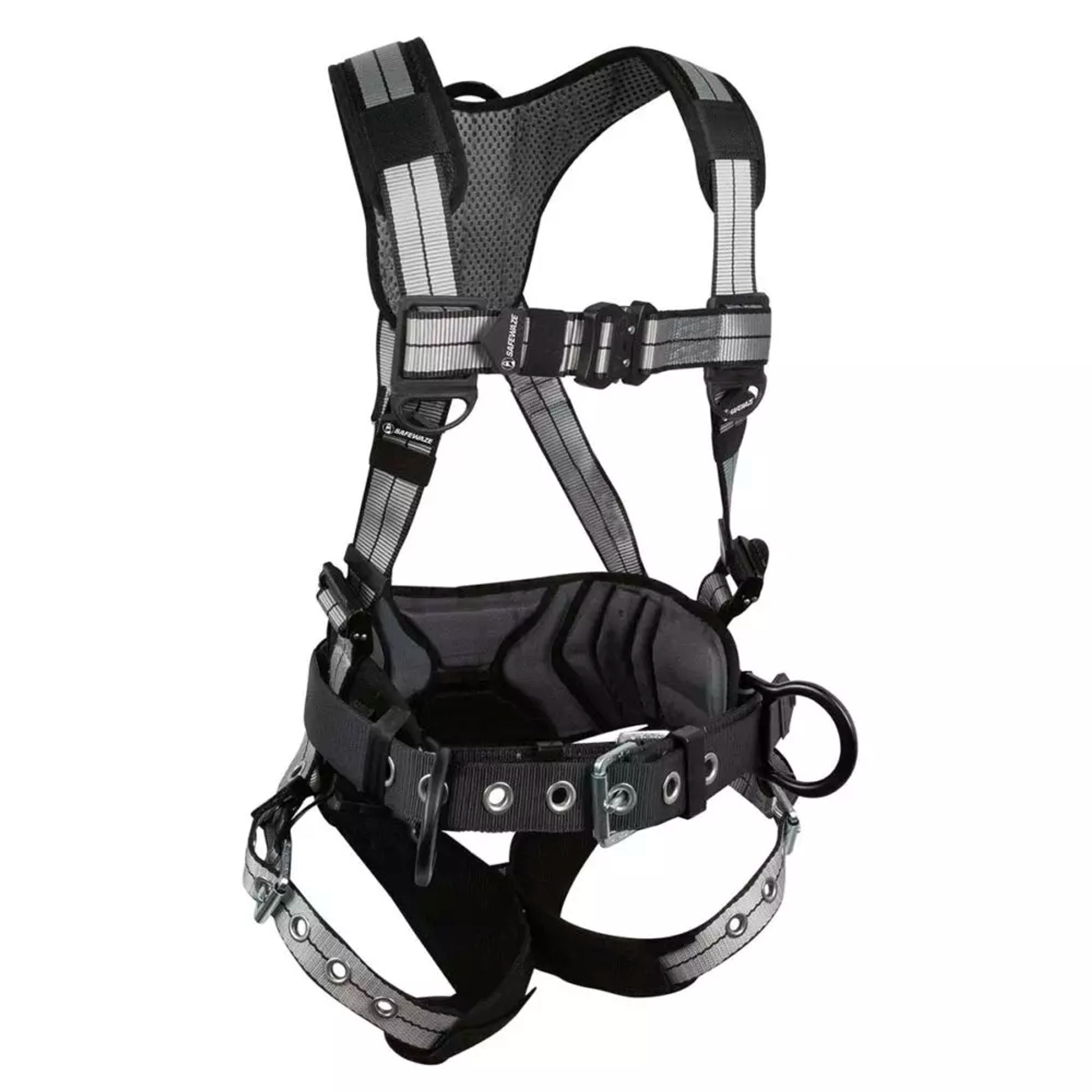 Safewaze PRO+ Slate Construction Harness: Alu 3D, Alu QC Chest, TB Legs (M) - 020-1190