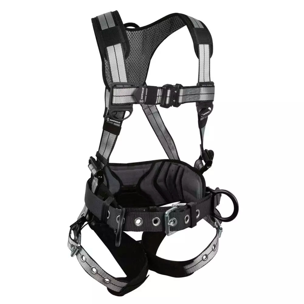 Safewaze PRO+ Slate Construction Harness: Alu 3D, Alu QC Chest, TB Legs (XS) - 020-1188