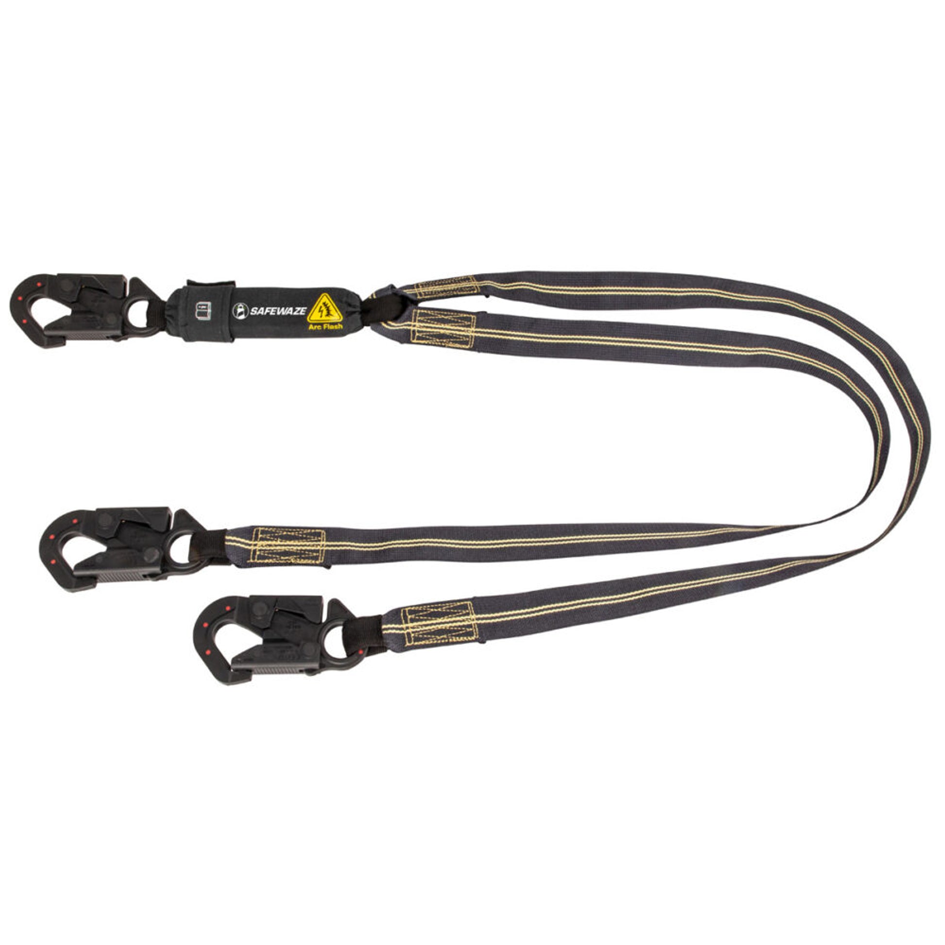 Safewaze Arc Flash 6' Energy Absorbing Lanyard: Aramid, Dual Leg, Dielectric Snap Hooks - 020-2040