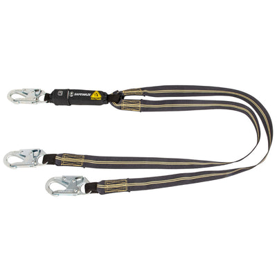 Safewaze Arc Flash 6' Energy Absorbing Lanyard: Aramid, Dual Leg, Snap Hooks - 020-2044