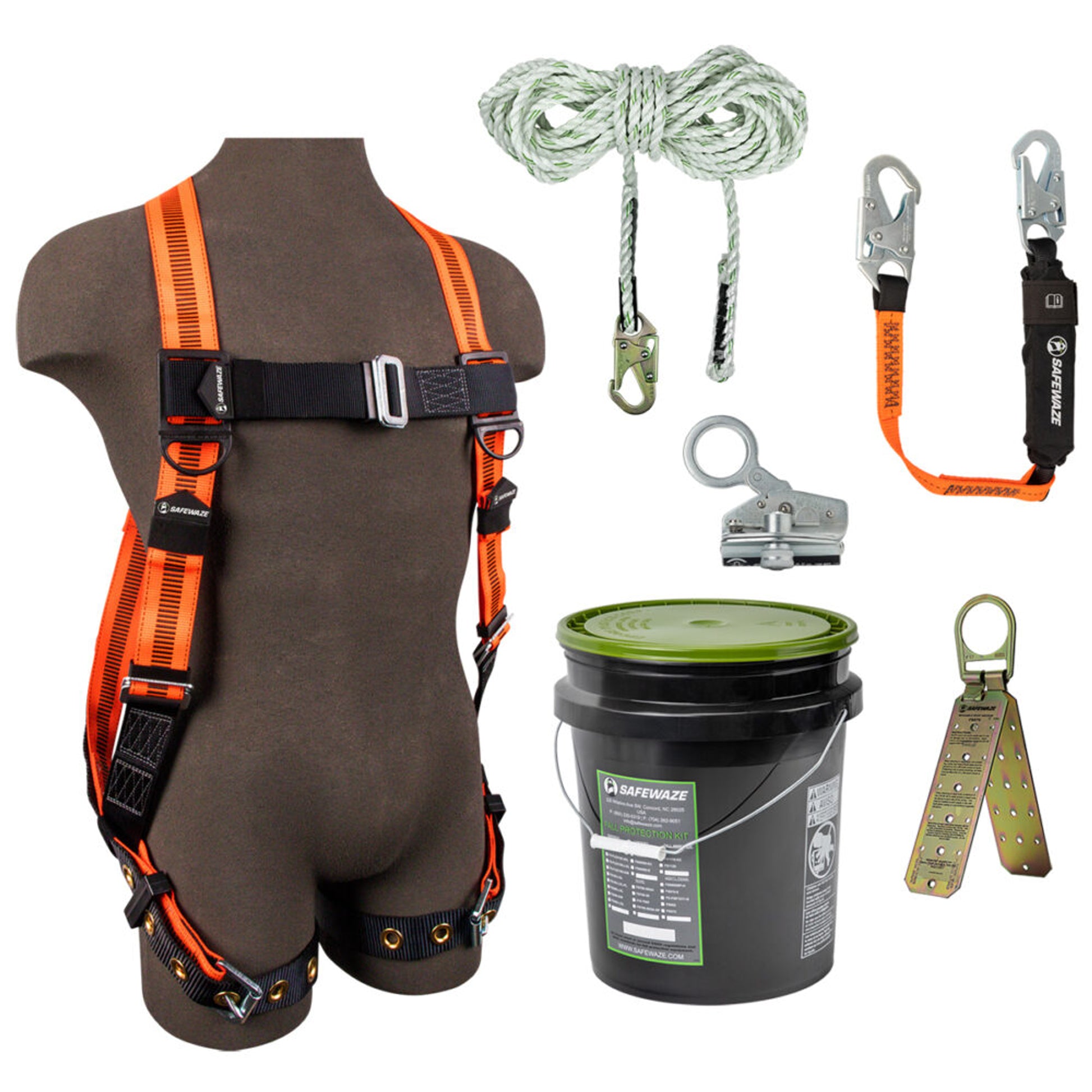 Safewaze V-Line Bucket Roof Kit: FS99185-E, FS88560-E3, FS700-50, FS1118-DC, FS870 - 020-3130