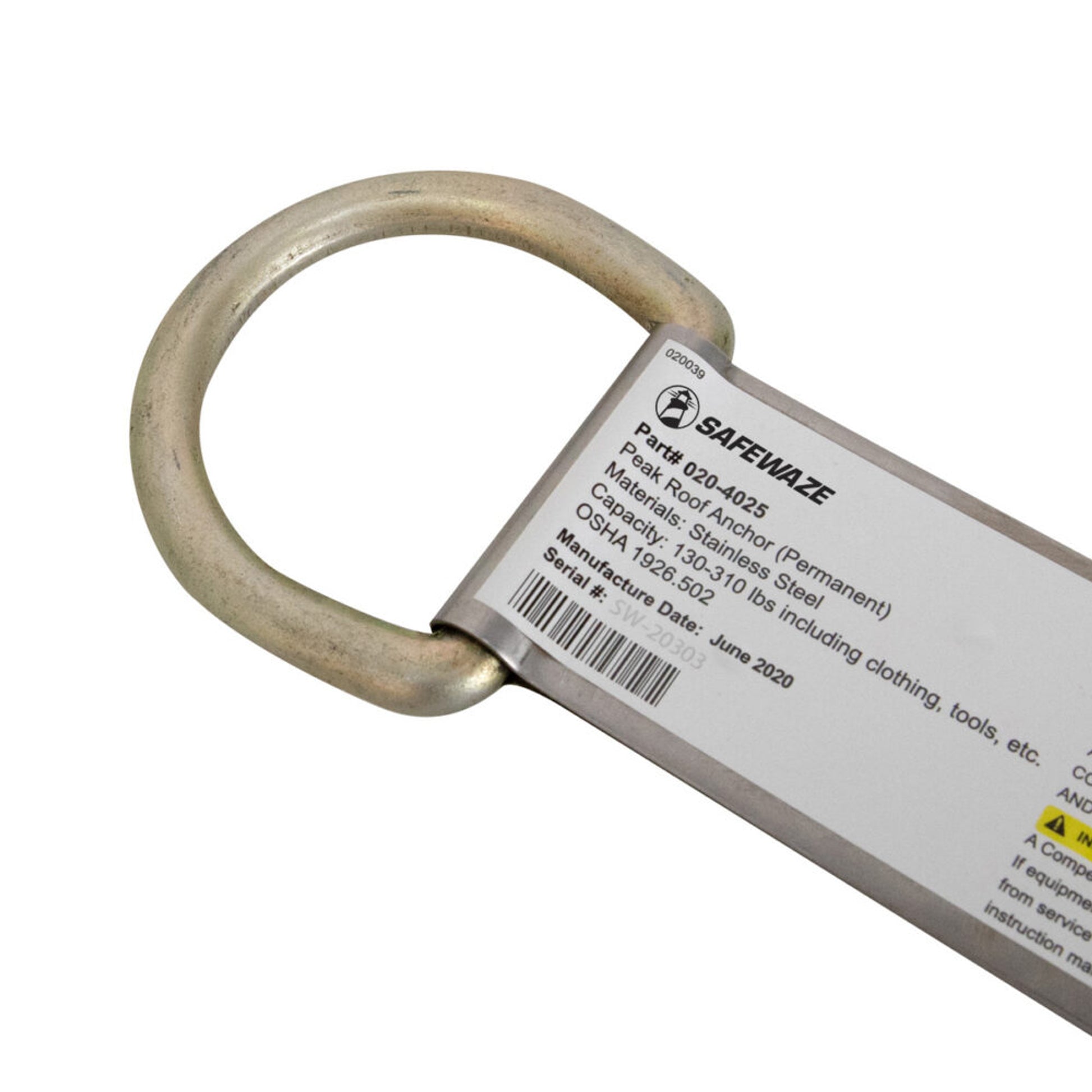 Safewaze Peak Roof Anchor - 020-4025