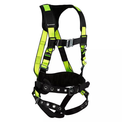 Safewaze PRO Construction Harness: 1D, QC Chest, TB Legs, Fixed Waist Pad (2X) No side D-rings - 021-1446