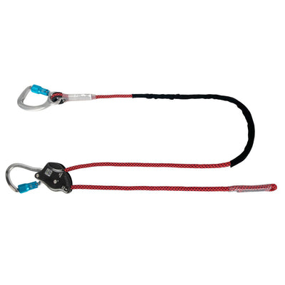 Safewaze 6.5' Rope Positioning Assembly: Rope Adjuster, Alu Carabiners - 021-2065