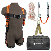 Safewaze V-LINE Bag Roof Kit: FS99185-E Harness, 018-7005 VLL, FS870 Anchor, FS8175 Bag - 021-3216