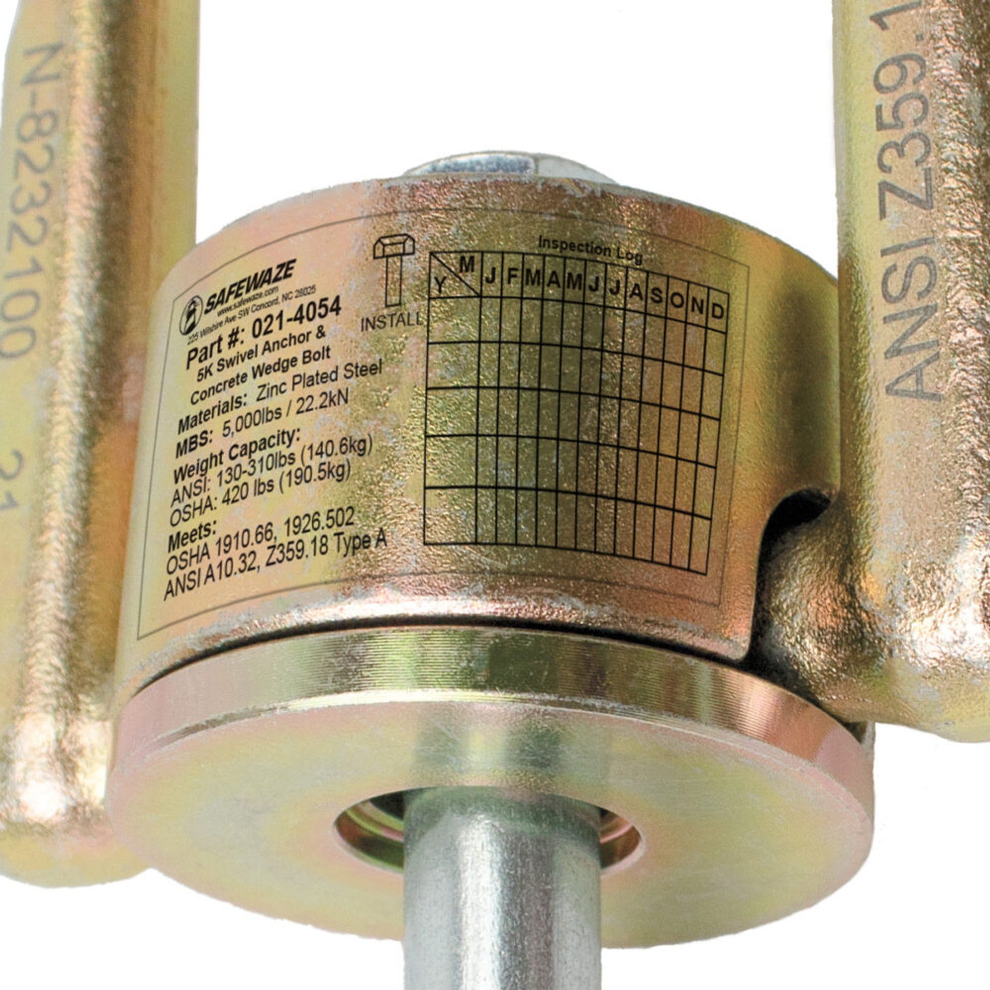 Safewaze 5K Swivel Anchor & Concrete Wedge Bolt - 021-4054
