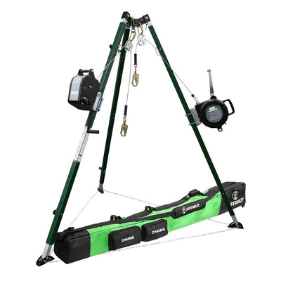 Safewaze 10' Tech Tripod Kit: 65' Personnel Winch, 65' 3-Way - 022-11034