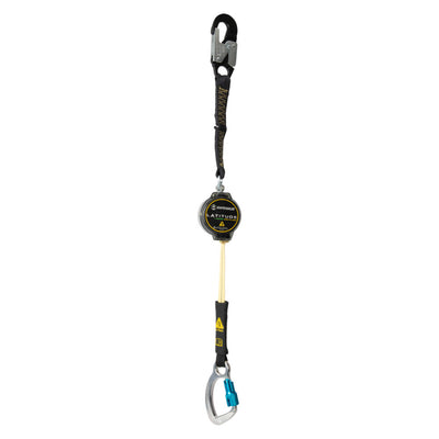 Safewaze Latitude Pro Arc Flash 7' Single Web SRL: 13" Aramid Ext. w/Alu Snap Hook, Alu Captive Eye Carabiner - 022-5309