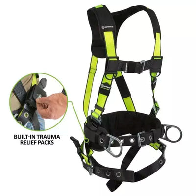 Safewaze PRO Construction Harness: 3D, MB Chest, TB Legs, Trauma relief (4X) - 023-1234