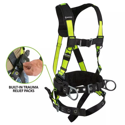 Safewaze PRO Construction Harness: 3D, MB Chest, TB Legs, Trauma relief (XS) - 023-1227