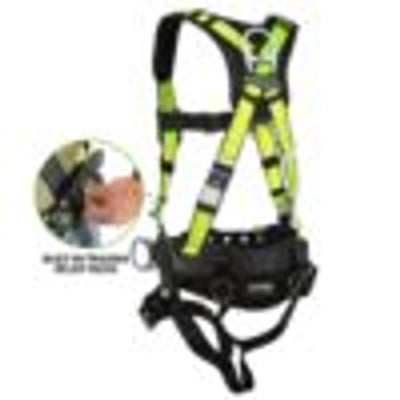 Safewaze PRO Construction Harness: 3D, MB Chest, TB Legs, Trauma relief (4X) - 023-1234