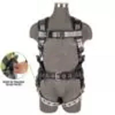 Safewaze PRO+ Slate Construction Harness: Alu 3D, Alu QC Chest, TB Legs, Trauma relief (L) - 023-1258