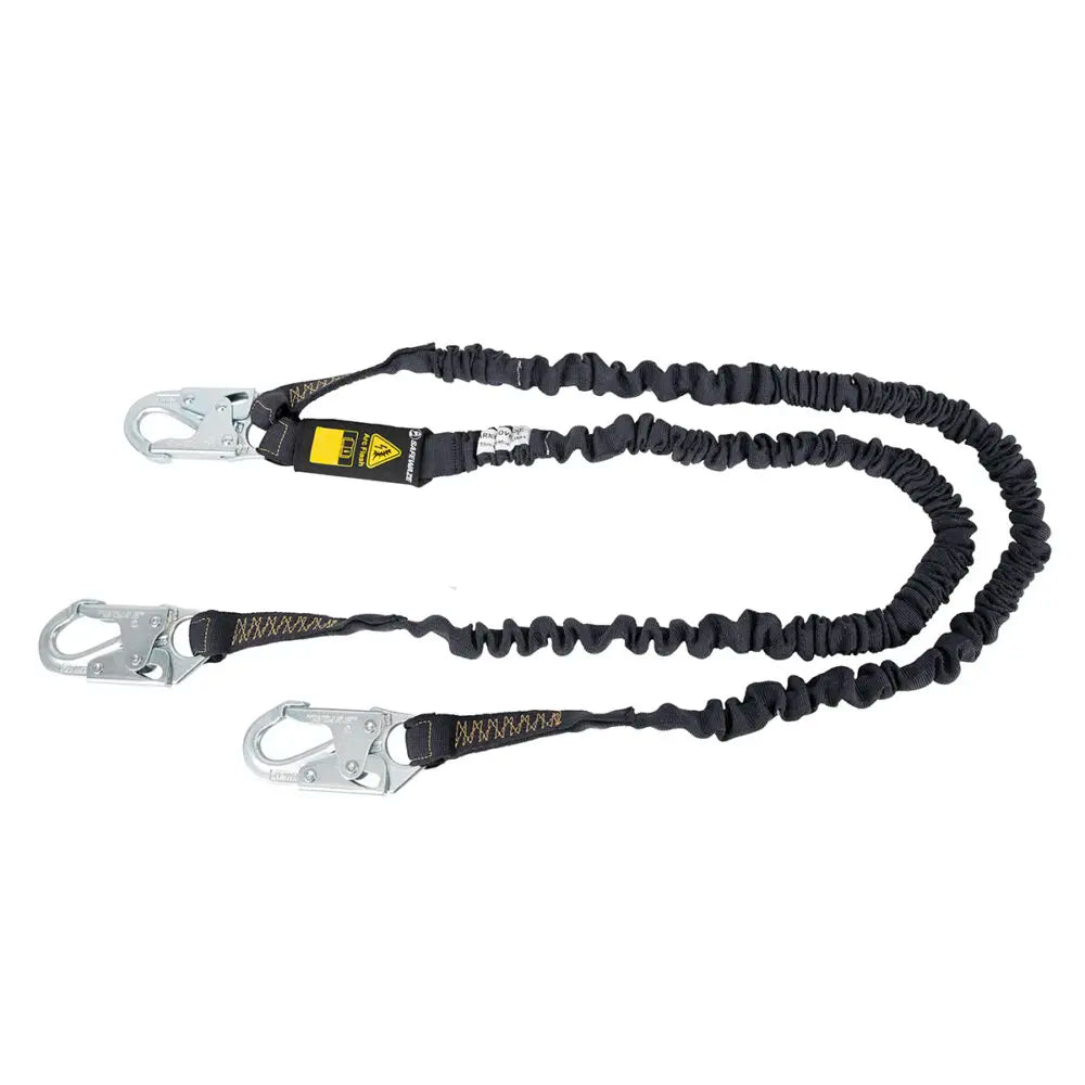 Safewaze Arc Flash 6' Internal Energy Absorbing Lanyard: Aramid, Dual Leg, Snap Hooks - 023-2101