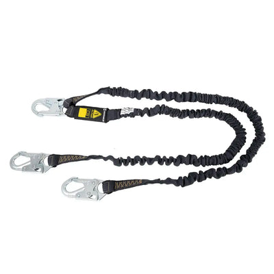 Safewaze Arc Flash 6' Internal Energy Absorbing Lanyard: Aramid, Dual Leg, Snap Hooks - 023-2101