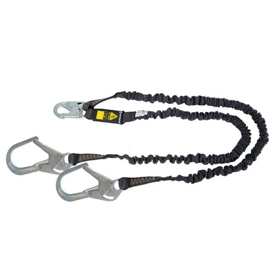 Safewaze Arc Flash 6' Internal Energy Absorbing Lanyard: Aramid, Dual Leg, Rebar Hooks - 023-2102