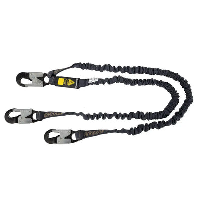 Safewaze Arc Flash 6' Internal Energy Absorbing Lanyard: Aramid, Dual Leg, Alu Snap Hooks - 023-2103