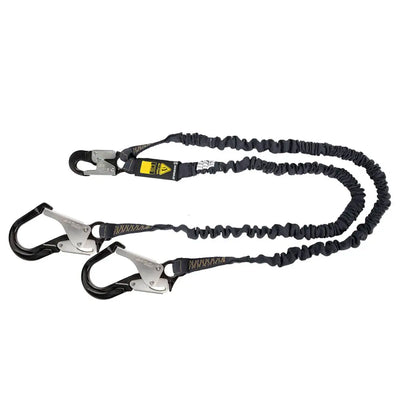 Safewaze Arc Flash 6' Internal Energy Absorbing Lanyard: Aramid, Dual Leg, Alu Rebar Hooks - 023-2104