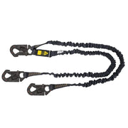 Safewaze Arc Flash 6' Internal Energy Absorbing Lanyard: Aramid, Dual Leg, Dielectric Snap Hooks - 023-2105