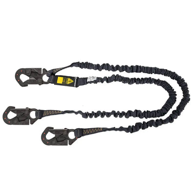Safewaze Arc Flash 6' Internal Energy Absorbing Lanyard: Aramid, Dual Leg, Dielectric Snap Hooks - 023-2105
