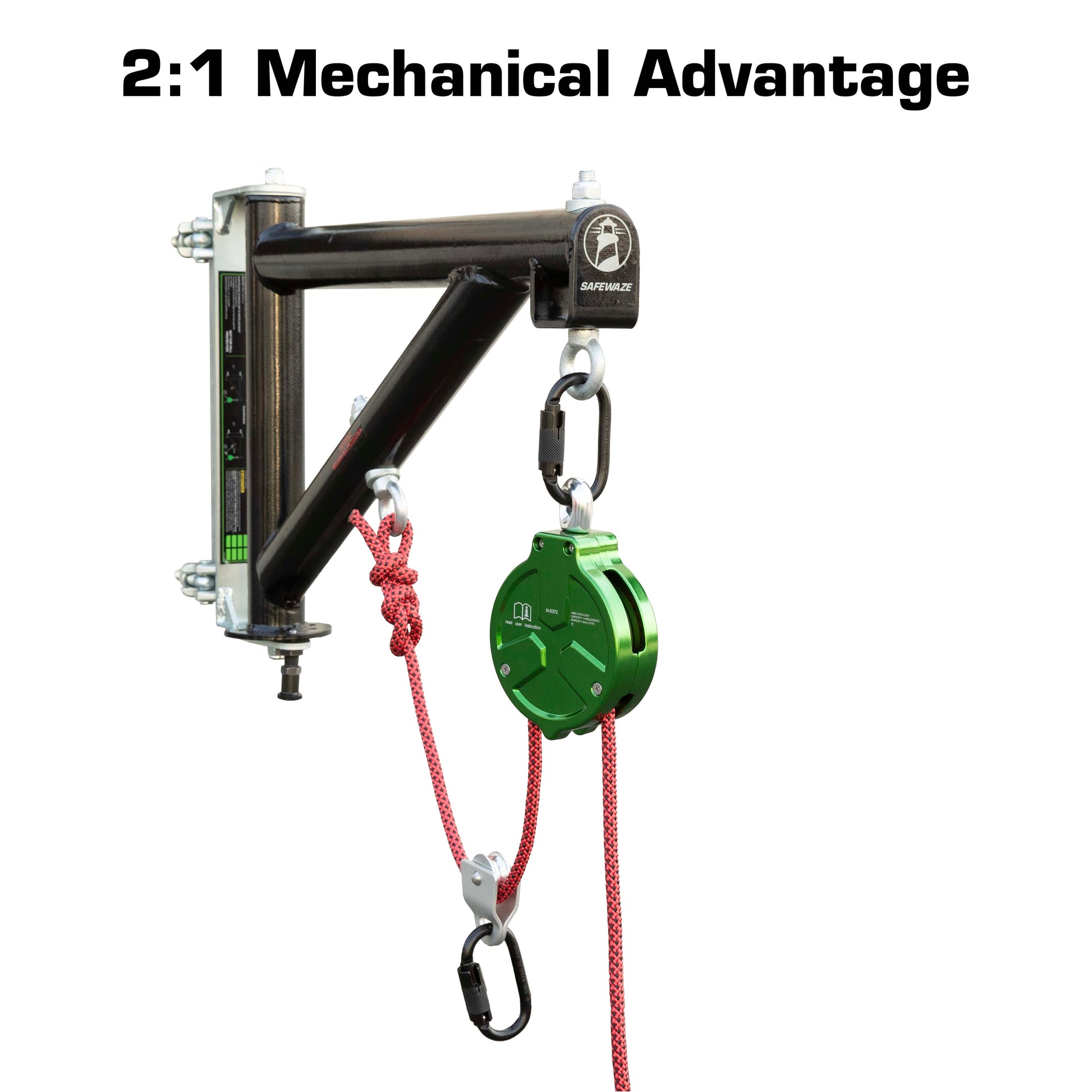 Safewaze Mounted Material Lift System: 1.6”- 2” Clamps - 023-24004