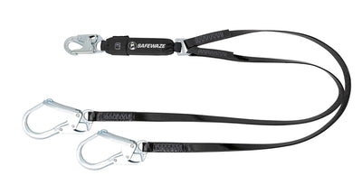 Safewaze PRO-Shield 6' Energy Absorbing Lanyard: Dual Leg, Rebar Hooks - 024-2142
