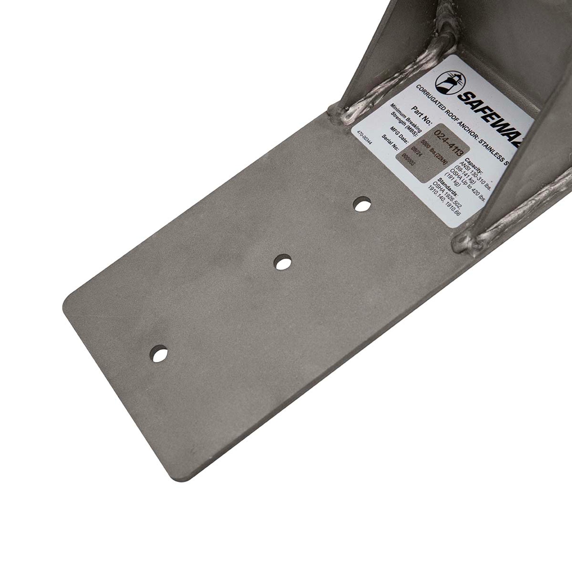 Safewaze Corrugated Roof Anchor: Stainless Steel - 024-4113