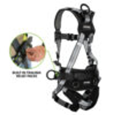 Safewaze PRO+ Slate Construction Harness: Alu 3D, Alu QC Chest/Legs, Trauma Relief (S) - 025-1757