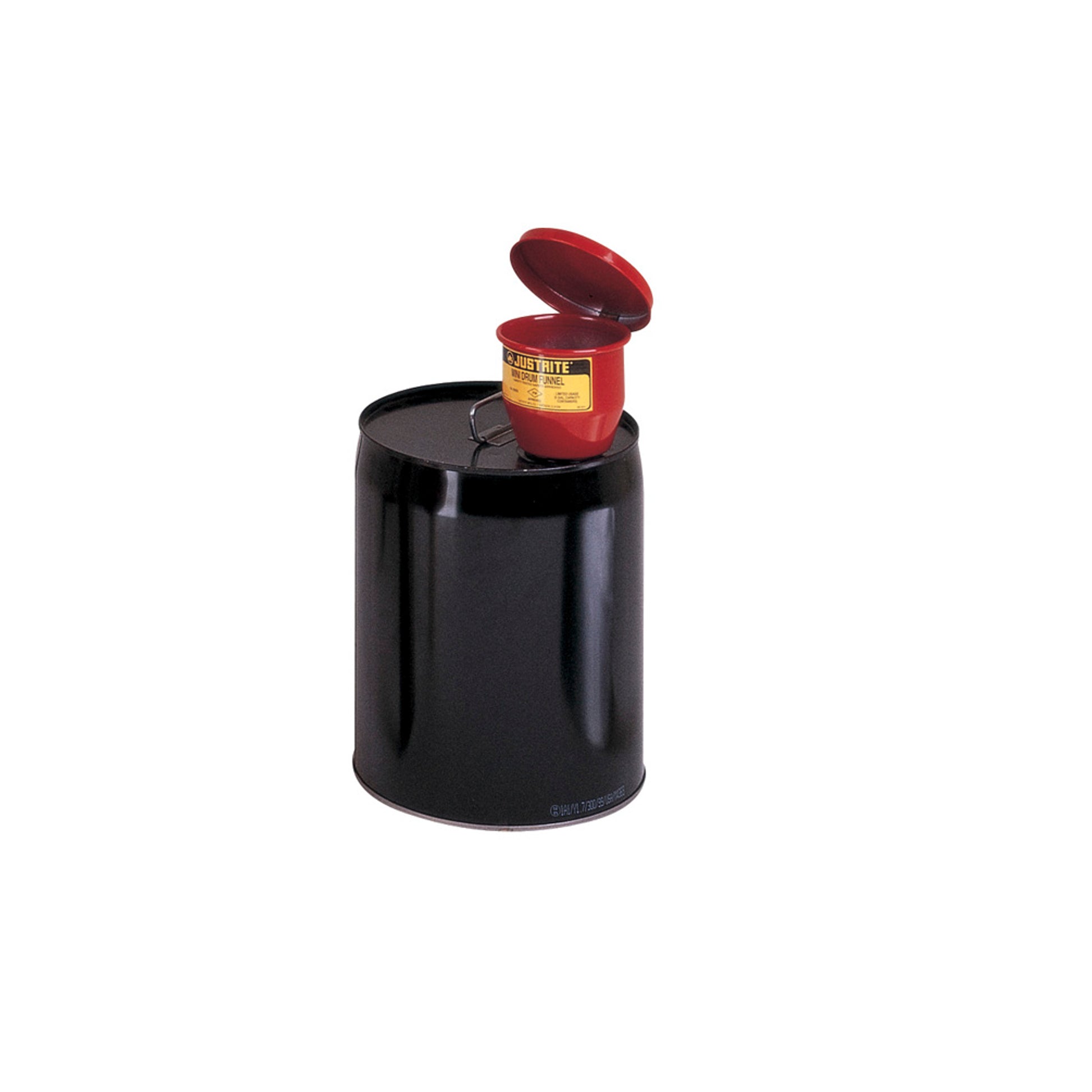 Justrite Small Steel Drum Funnel Use With 5-Gal. Steel Pail With 2" Npt Bung - 1" Flame Arrester - M/C Cover - 08202