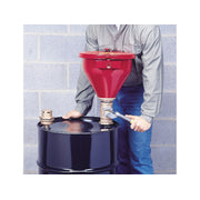 Justrite Steel Drum Funnel #08207 W/6" Flame Arrester - S/C Cover - Tip-Over Protection Kit For 2" Drum Bung - 08203