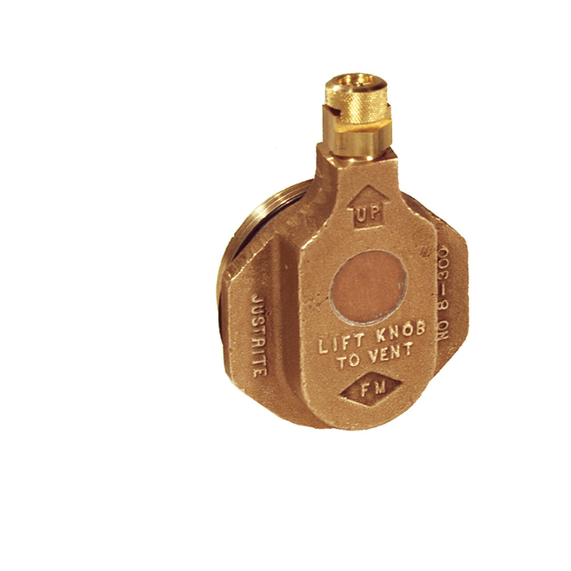 Justrite Brass Horizontal Drum Vent For Petroleum Based Applications - 2" Bung Opening - 08300