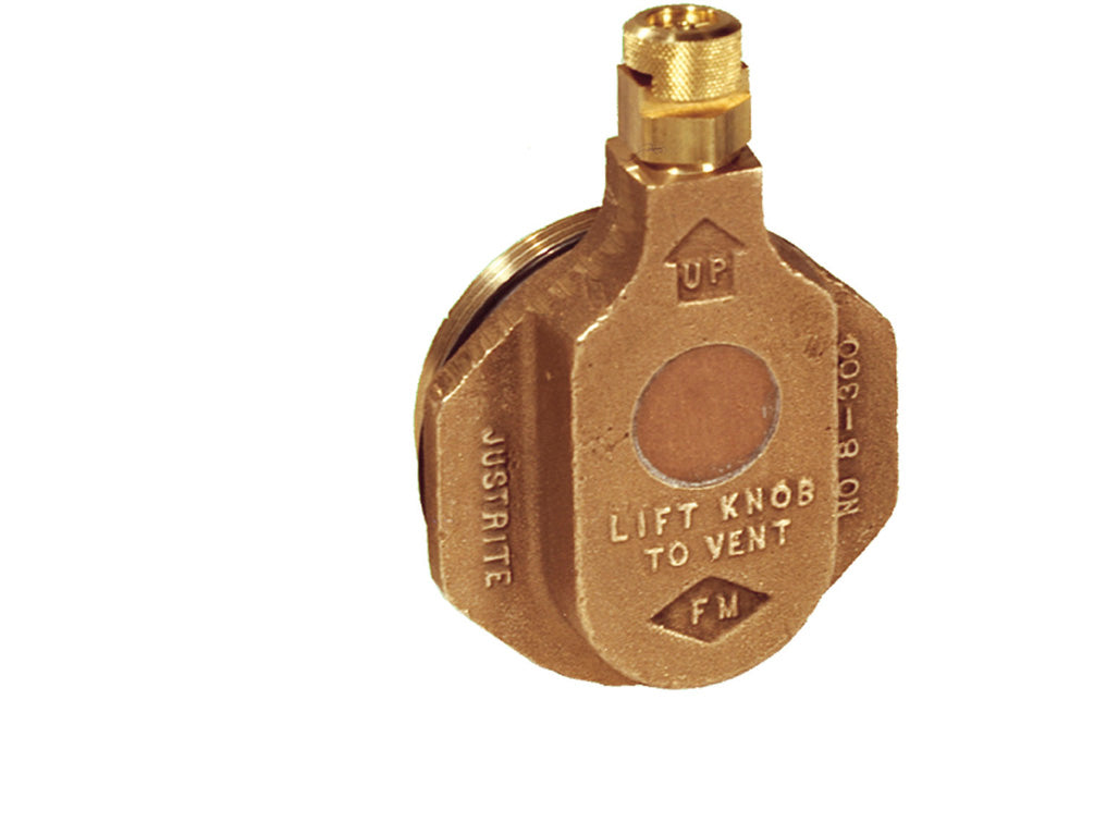 Justrite Brass Horizontal Drum Vent For Petroleum Based Applications - 2" Bung Opening - 08300