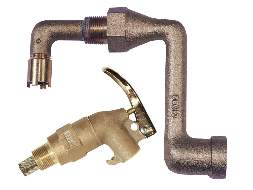 Justrite Brass Drum Siphon Adapter No. 08311 For Draining 30/55-Gal. Drums - With Brass S/C Faucet No. 08902 - 08308