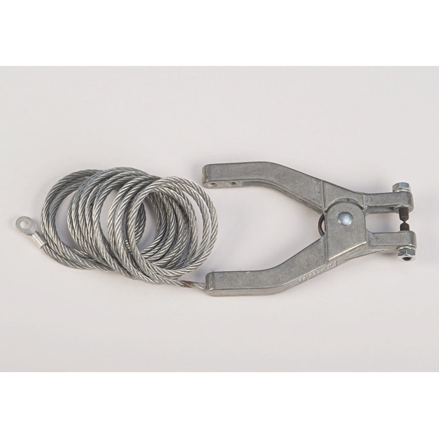 Justrite Antistatic Flexible Wire For Bonding/Grounding - With Hand Clamp And 1/4" Terminal - 10 Ft. Coiled - 08496
