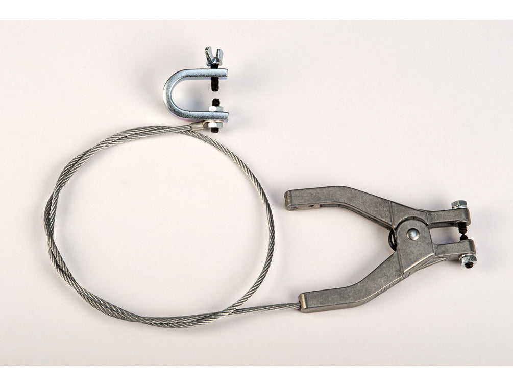Justrite Antistatic Flexible Wire For Bonding And Grounding - With Hand Clamp And "C" Clamp - 3 Ft - 08498