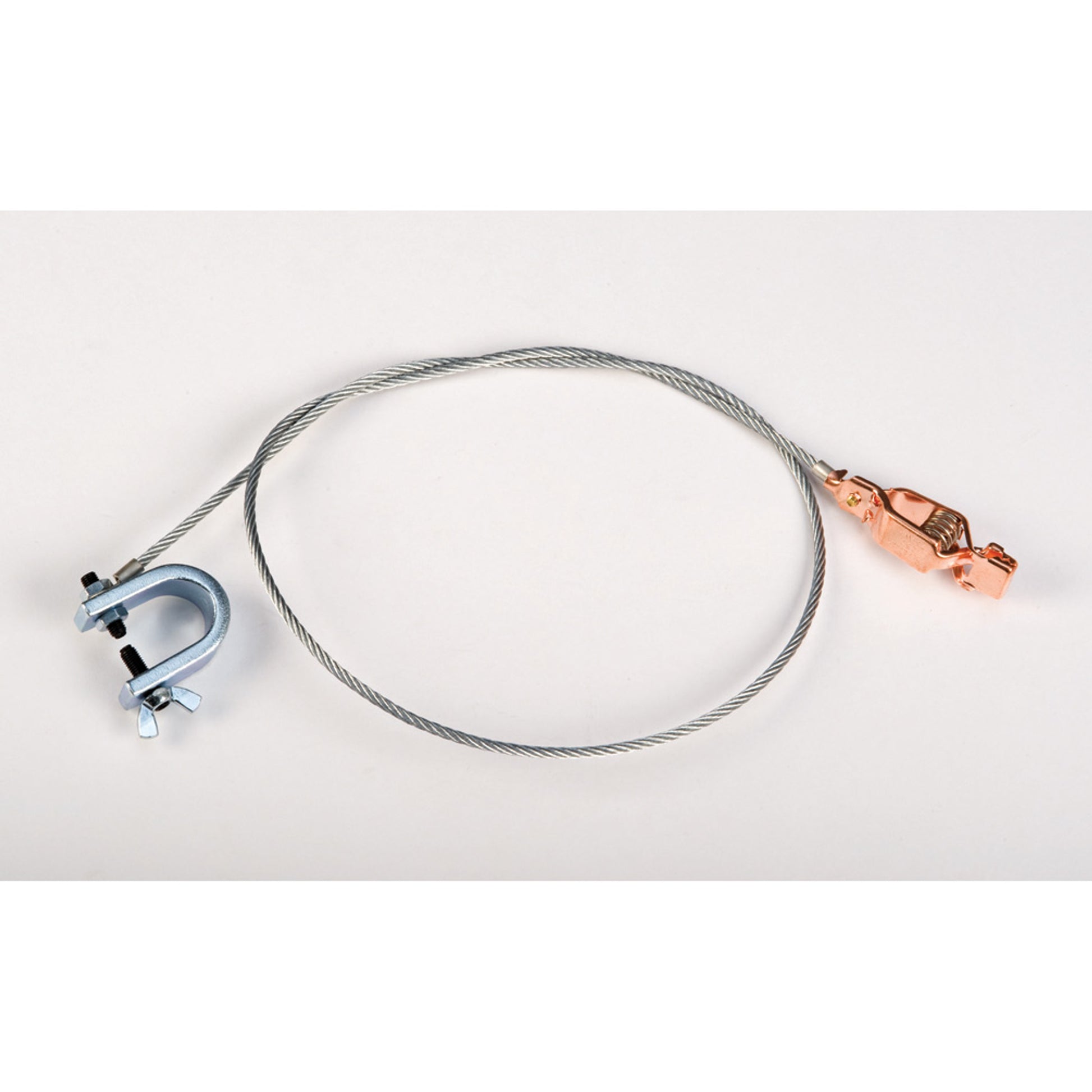 Justrite Antistatic Flexible Wire For Bonding/Grounding - With "C" Clamp 5/8" And Alligator Clip 5/8" - 3 Ft - 08501